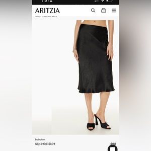 Aritzia Black Slip Skirt size 0